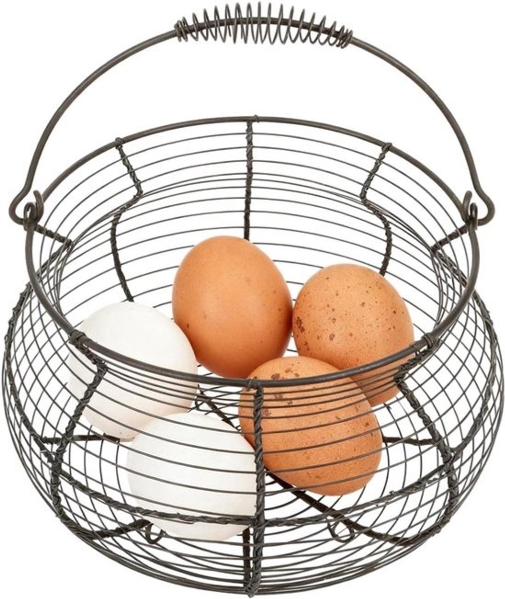 Eier Mand - Eierhouder Keuken - Eieren Verzamelen - Geventileerd Rooster - 17x22x17 cm - Lichte Koffie