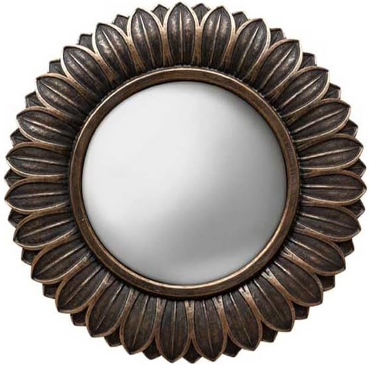 Spiegel convexe 18cm - hars bloem brons - decoratief accent voor jouw interieur - ShopVlot