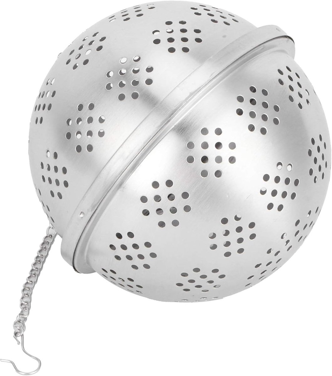 Theezeef infuser, roestvrijstalen theestijler, kruidenbal, extra groot voor koken, kruideninfuser, theebalfilter voor keuken (XL)