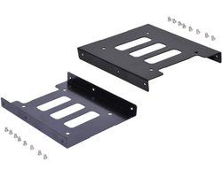 Adapter Bay Houder - Montagebeugel SSD - Desktop Uitbreiding - Duurzaam Metaal - 2 Stuks - Zilver