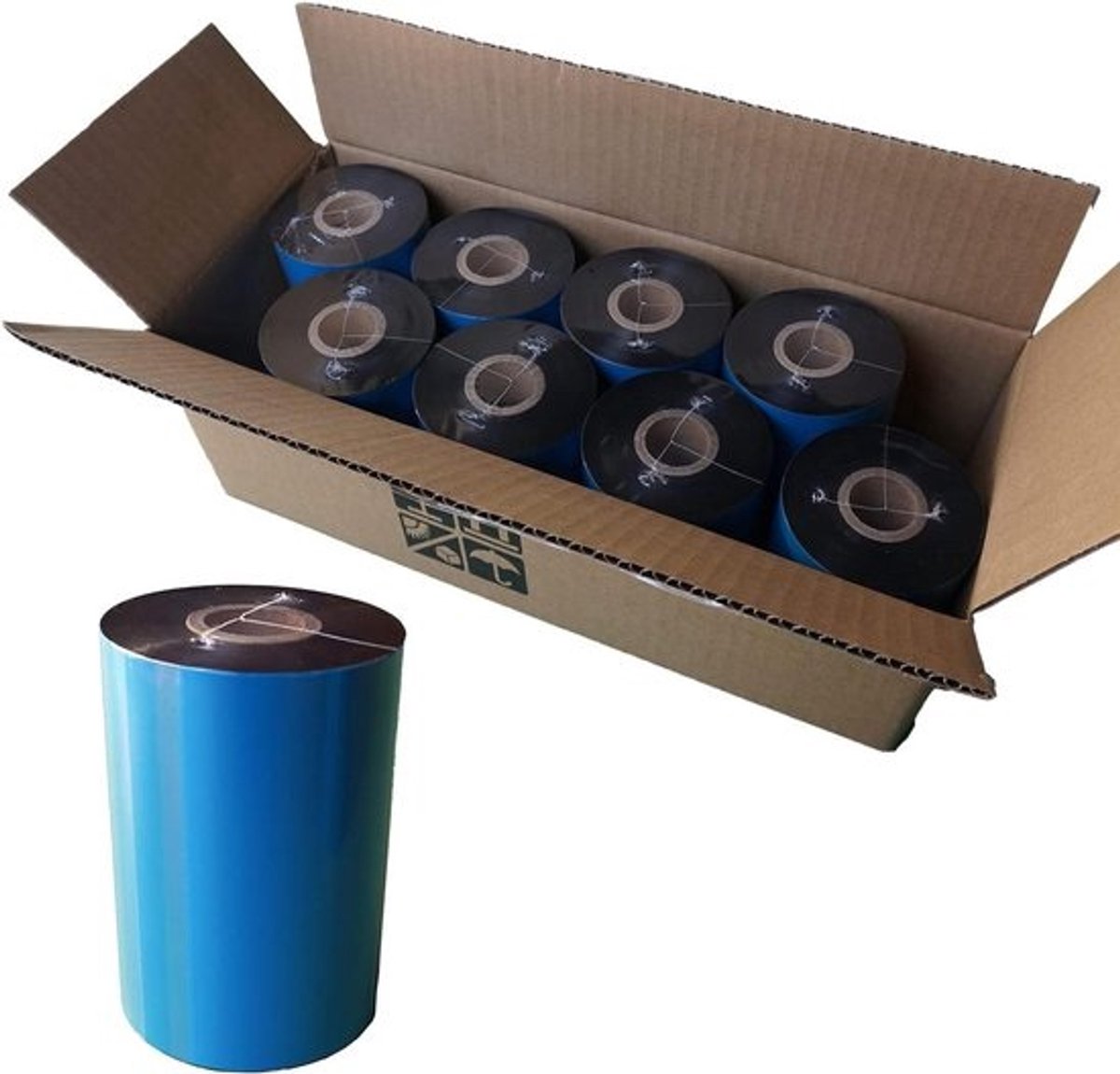 Hars Verbeterd Lint - Thermisch Transferlint - Labels Printen - Krasbestendige Afbeelding - 8 Rollen 110mm - Zwart