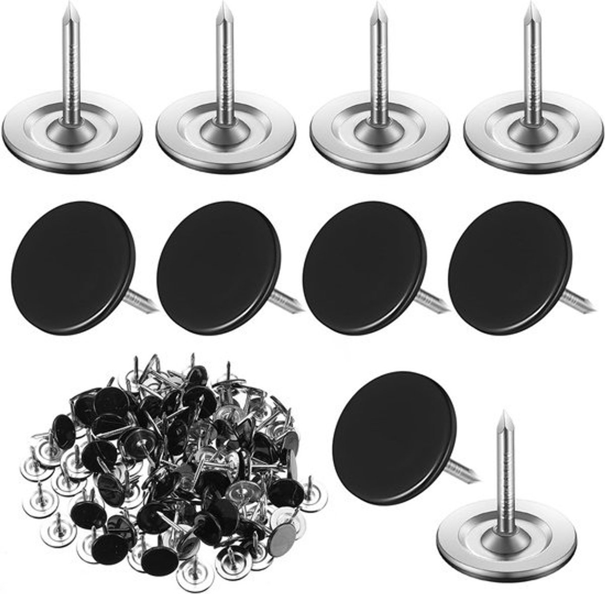 100 Stuks Decoratieve Spijkers voor Meubels, Plakspijkers met Platte Kop, Ideaal voor Sofa en Hoofdbord, 11 x 13 mm