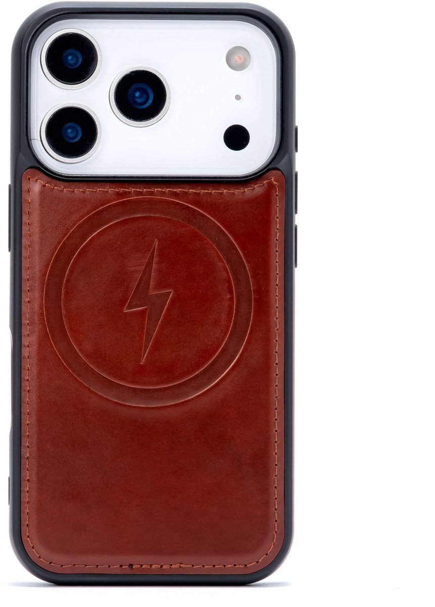 Casemania Echt Leren Hoesje Geschikt voor Apple iPhone 18 Pro - Chestnut Brown - Geschikt voor MagSafe - Leer Back Cover