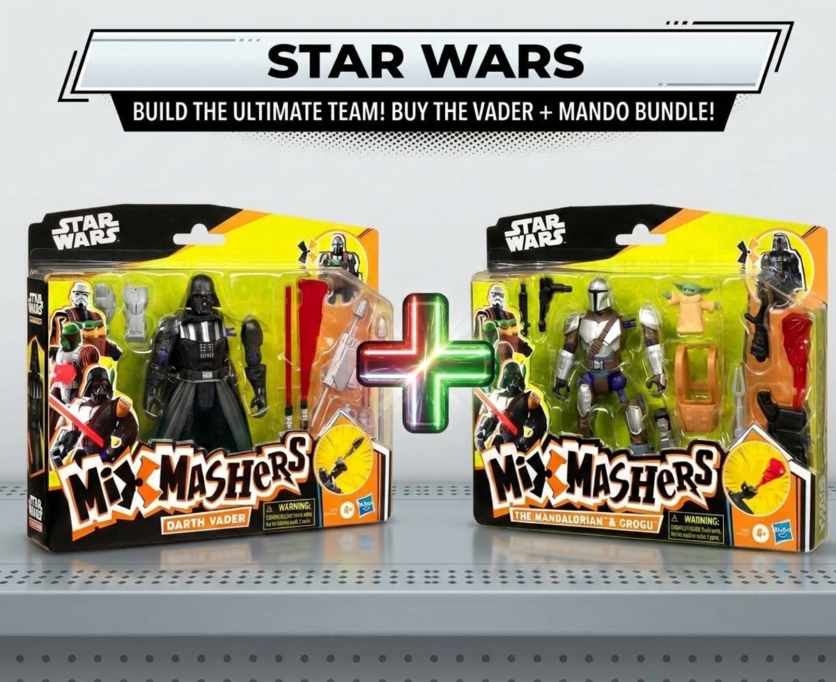 MixMashers set of 2 figures Darth Vader + Mandelorian