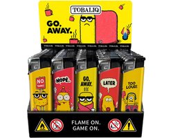 Briquet électronique rechargeable - Design Go Away - Présentoir de 50 pièces - briquet jetable - electronic lighter - briquets à déclic