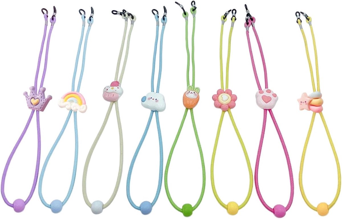 8 stuks brillenriem, zonnebril riemen, zonnebril brilhouder riem, verstelbaar brillentouw, maskerketting lanyard koord, bril ketting lanyard koord, gGlasses accessoires voor jongens meisjes