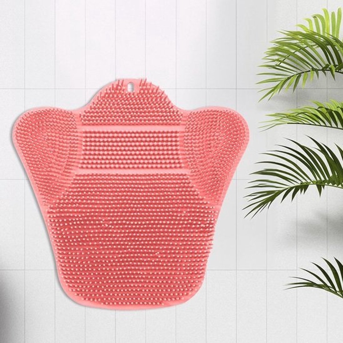 Siliconen Voetpeeling Mat - Douche Borstel - Lichaam Reinigen - Antislip Zuignap Basis - 32 x 31 cm - Grijs