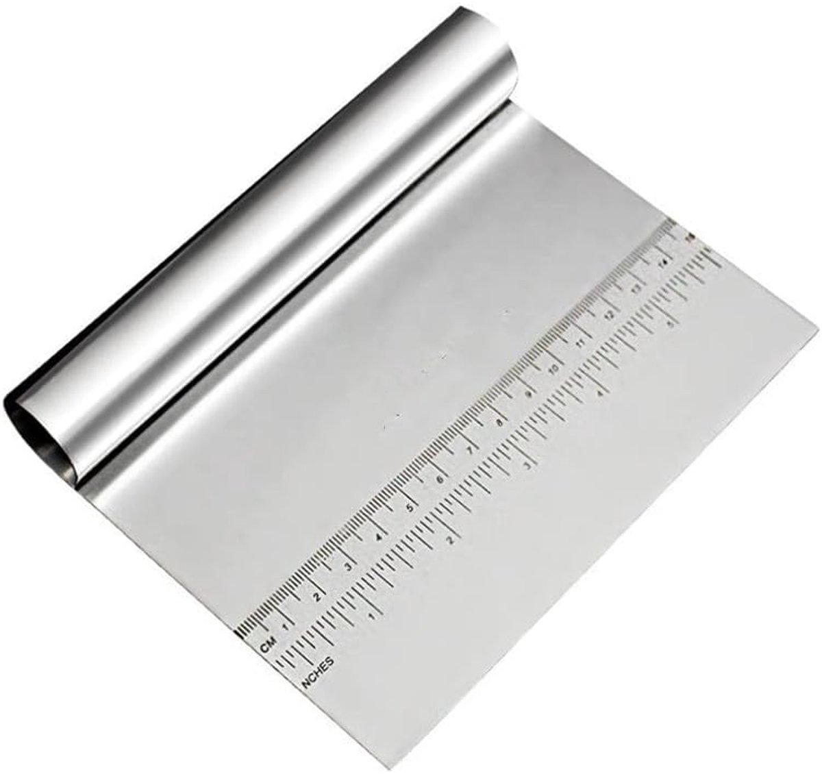 Dailygoods - Roestvrijstalen groenteschep - Kookschep - Duurzaam en veelzijdig - Zilver - Deegschraper - Perfect voor bakken en koken - 12 x 15 cm