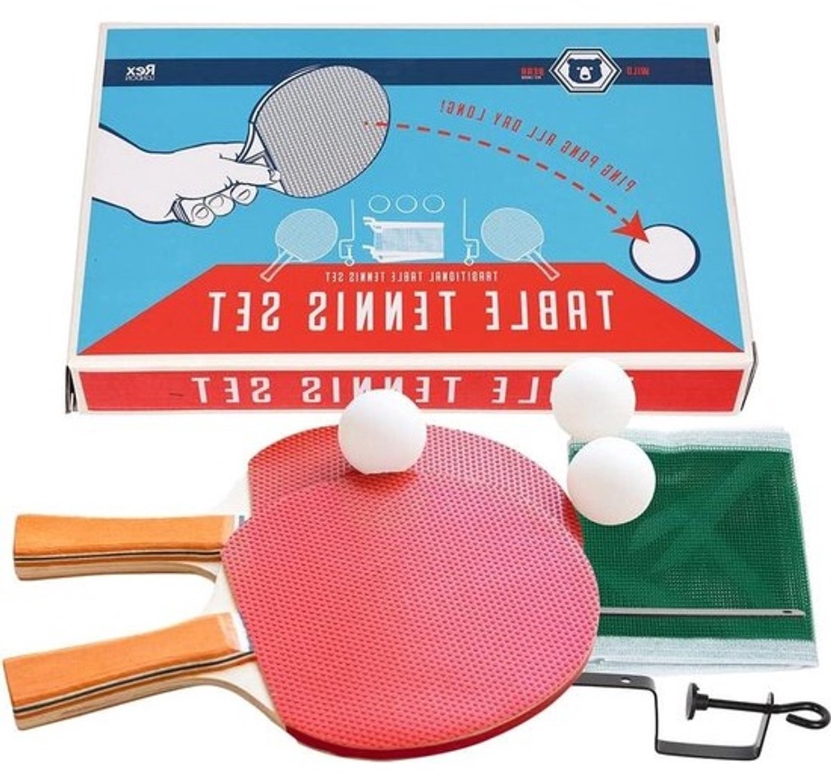 Tafeltennisset - Ping Pong Set - Spel met vrienden - Inclusief net en houders - 247 cm rackets - Niet gespecificeerd