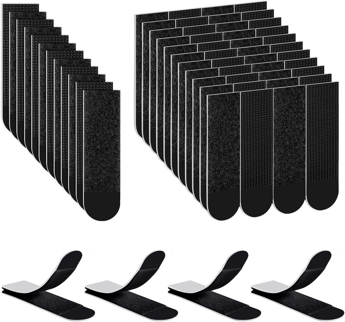 Dailygoods- Montagestrips 64 Stuks - Plakstrips Dubbelzijdig - Plakstrips voor Posters - Plakstrips voor Spiegels - Residu-vrij - 69x19mm Zwart