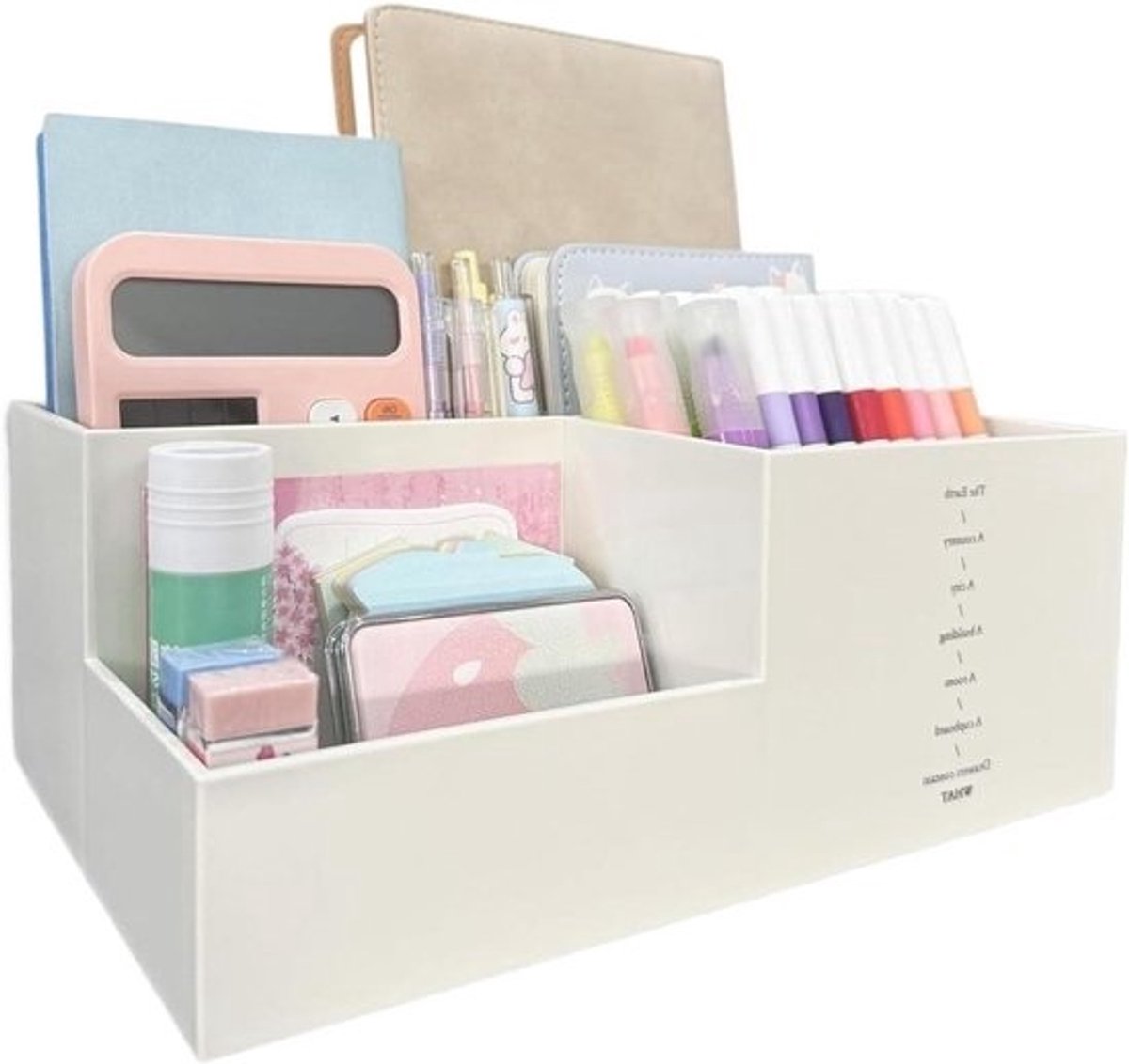 Bureau Organizer - Desktop Stationaire Organisator - Kantoor Benodigdheden Opbergen - 3 Verdeelde Compartimenten