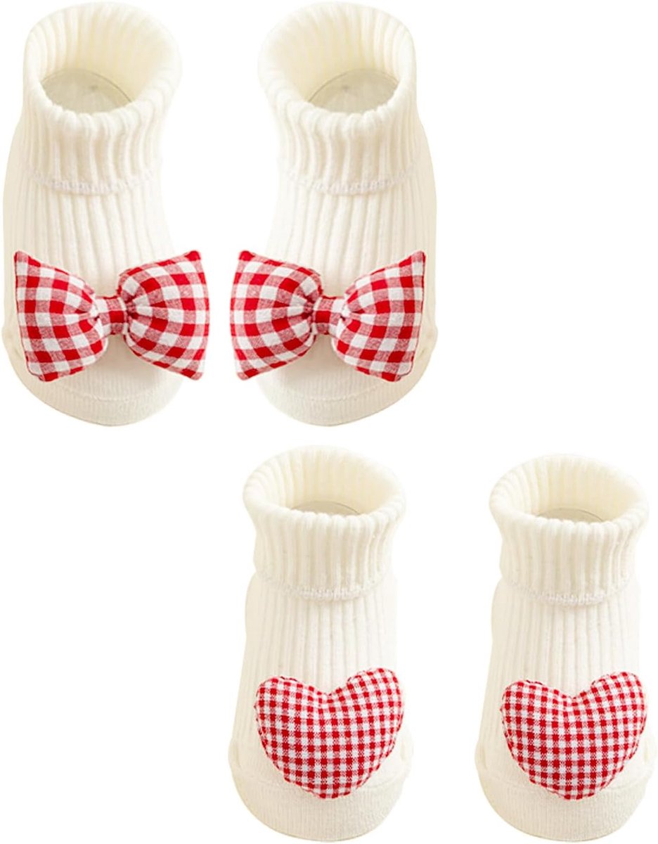 Sokken voor 6-12 maanden, 2 paar, babysokken van katoen, sokken met babycadeaus voor geboorte, jongen meisje