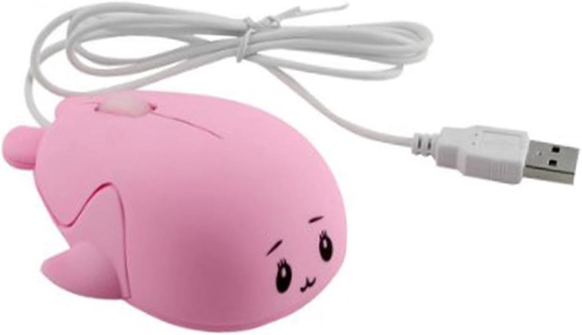 ciciglow USB bedrade muis, schattige dier dolfijn snoermuis ergonomisch ontwerp bedrade USB computermuis voor computer laptop desktop, kleine kinderen kinderen muizen