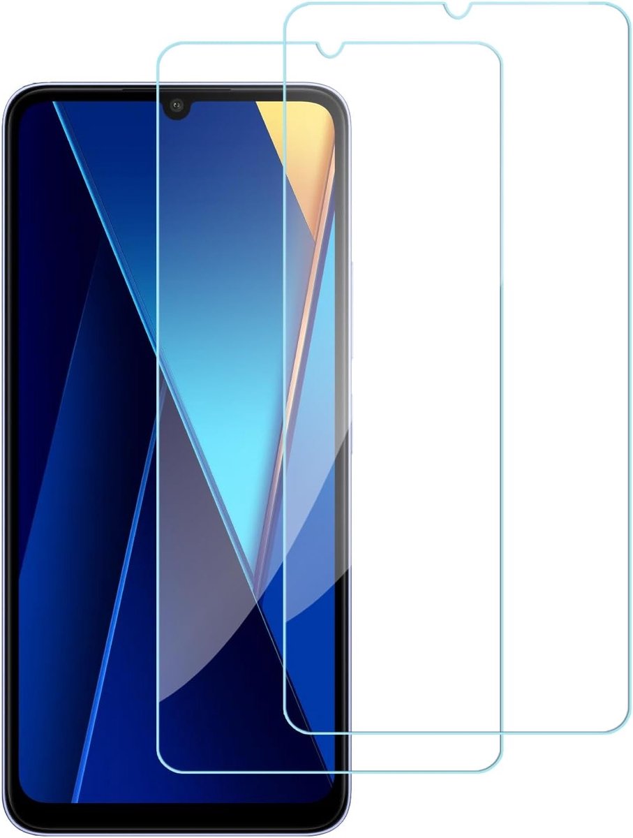 chejuza Gehard glas voor Poco C65 4 g (2 stuks), hardheid 9H, hoge resolutie, displaybeschermfolie, zonder luchtbellen