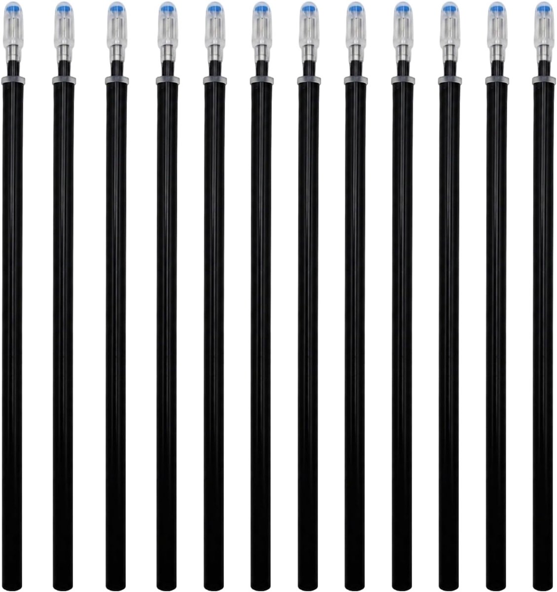 12 stuks uitwisbare pennen, zwart, compatibel met Leg ami uitwisbare gelvullingen, punt 0,7 mm, hoogte 13 cm, 12 stuks