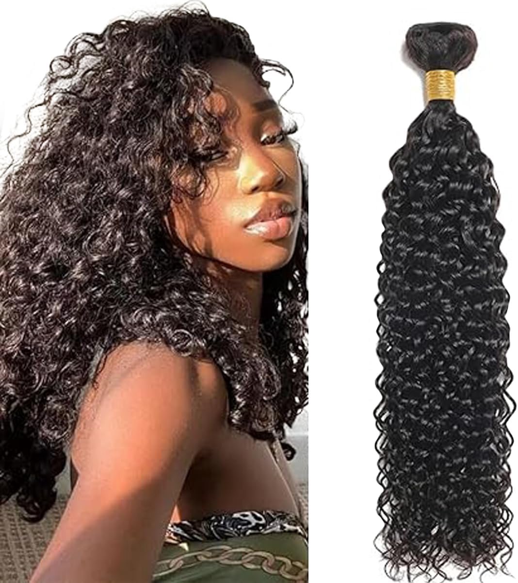 28 Inch Water Wave Human Hair Bundles Natural Black Menschliches Haar Uitbreidingen Echthaar Human Hair Extensions Minimal Shedding Double Weft Remy Hair 1 Bundle Total 100g