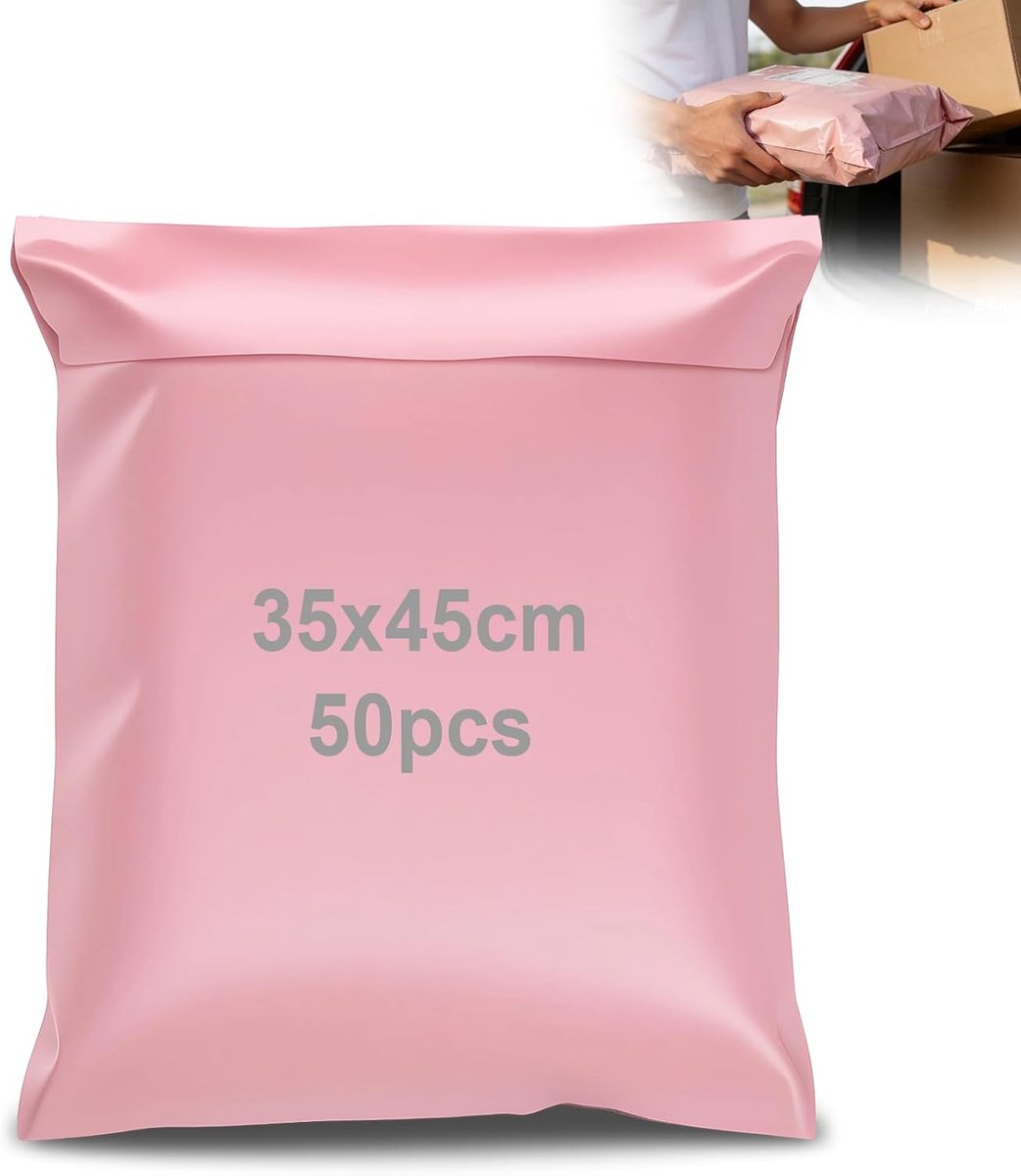 50 stuks roze verzendzakken kleding 35 x 45 mm zelfklevende verzendzakken ondoorzichtige en waterafstotende verzendzakken voor textiel