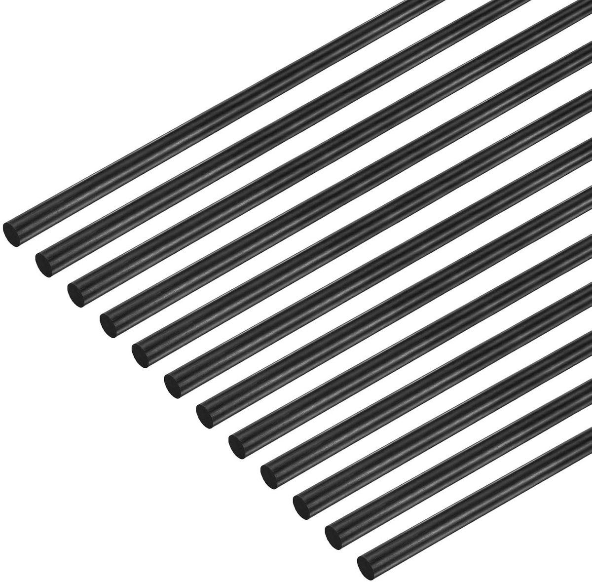 METERXITY 12 staven van koolstofvezel, 200 mm lengte 1 mm, diameter solide, matte koolstofvezelstang voor RC vliegtuigen/doe-het-zelf/quadcopter (7,87 x 0,04 inch)