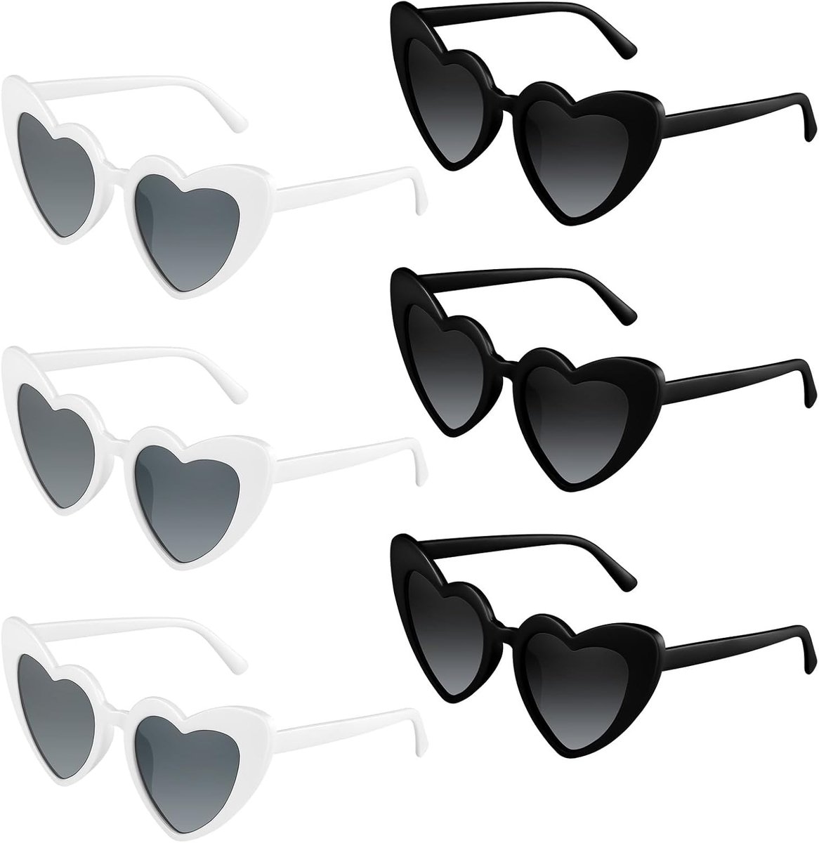 6/12/24/48 Pack Hart Zonnebril Vintage Hartvormige Bril Bulk Bachelorette Zonnebril voor Vrouwen Bruiloft Party