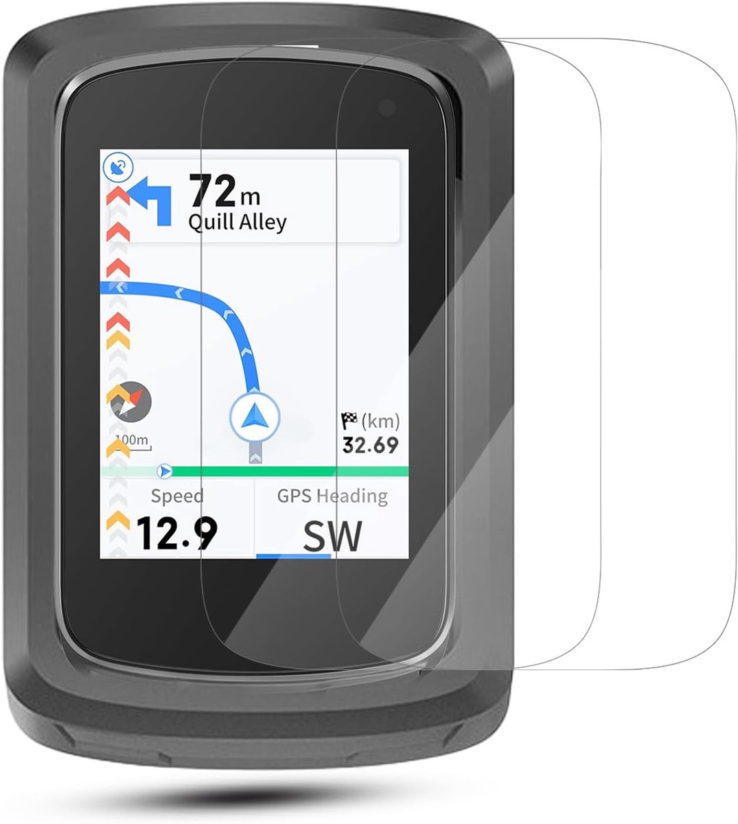 GEOID CC700/CC700 pro halve behuizing beschermhoes zwart + 2 stuks zachte displaybeschermfolies - OAZSWGG schokbestendige, krasbestendige hoes
