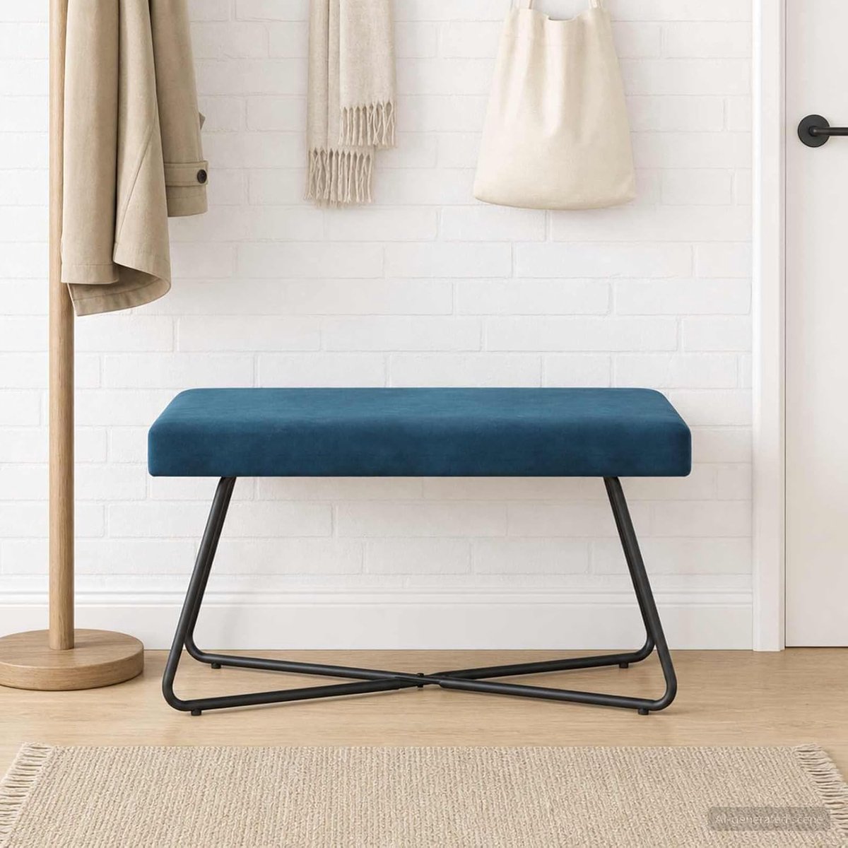 Zitbank met opbergruimte, fluwelen bekleding, inklapbaar, kruk met opbergvak, 80 x 40 x 45 cm, voor woonkamer, slaapkamer, hal, entree, als schoenenbank
