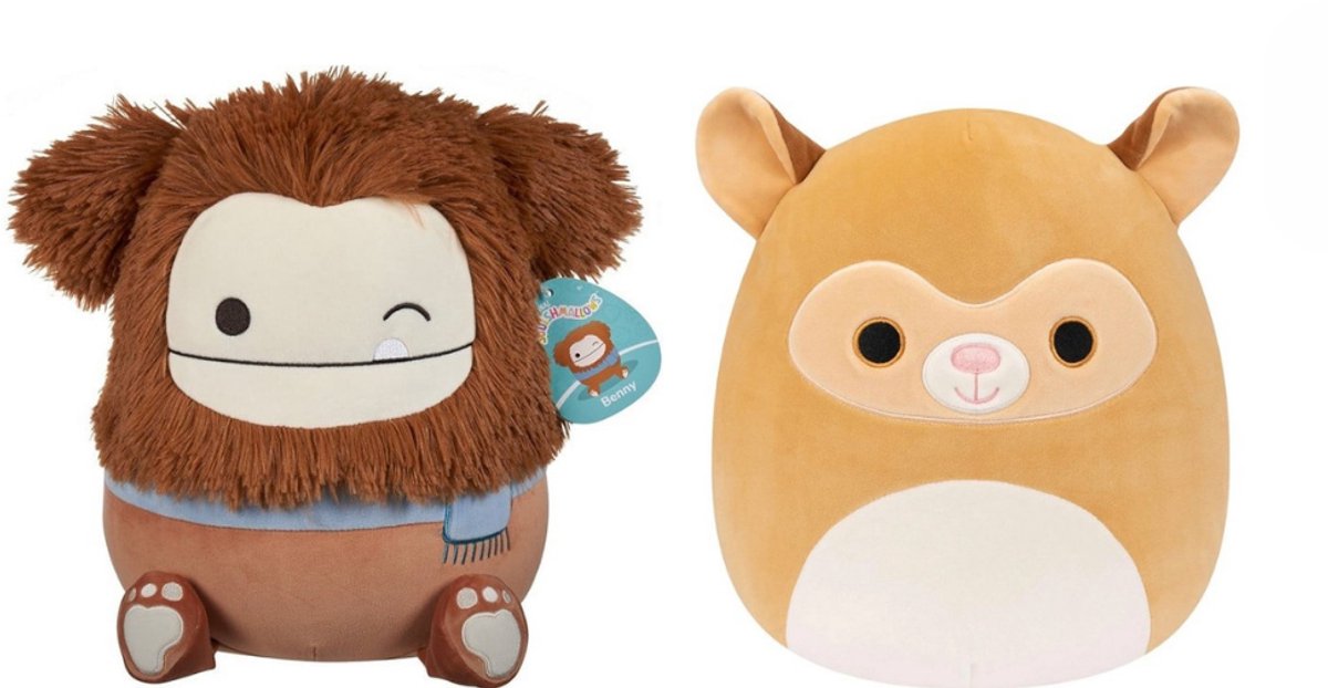 Squishmallows Bigfoot Benny + Zaine Tarsier 30cm knuffels – Set van 2