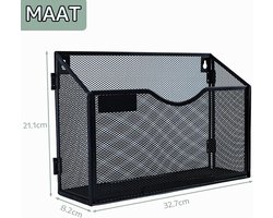 1 Tier A4 Mesh in Tray Hangende Muur Bestand Houder Tijdschrift Document Houder Mail Organizer Magazine Opslag Rack, Duurzame Metalen Mesh Archiefopslag, Zwart