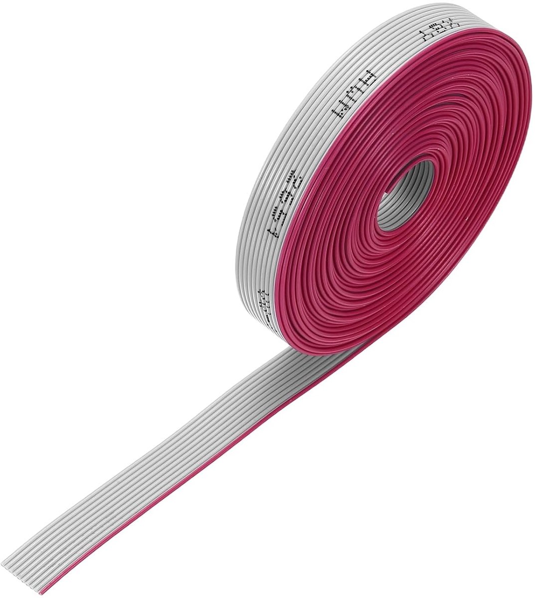 Platte lintkabel, 4 m, lengte 1,0 mm, pitch 10-polig, grijs, voor AWM 2651 aansluiting
