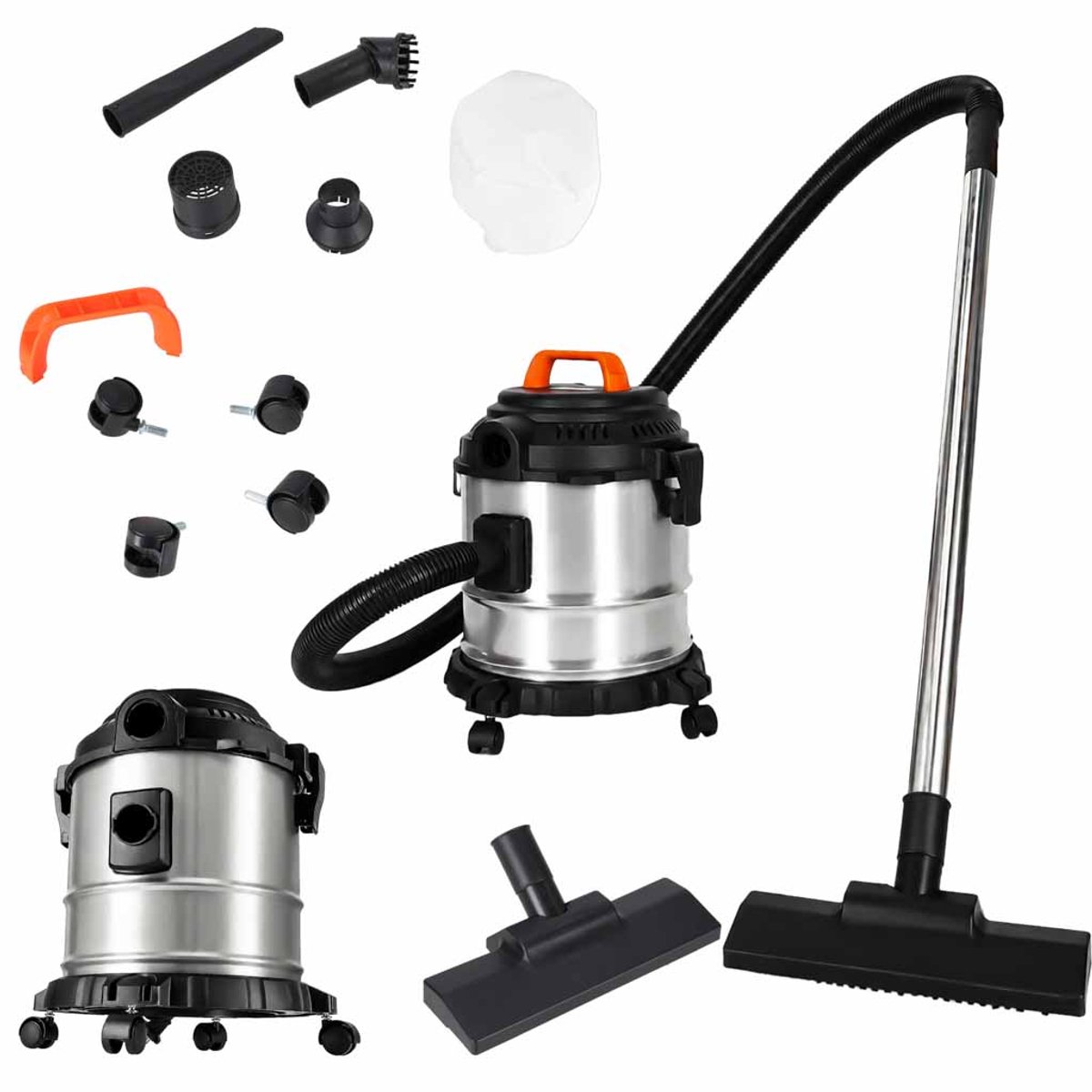 MOZY® - Asstofzuiger - Nat & Droog - 20 Liter - 2000W - 22.000 Pa - HEPA-Filter - Diverse Opzetstukken - Industriële Stofzuiger - Bouwstofzuiger - Stofzuiger - Haardstofzuiger