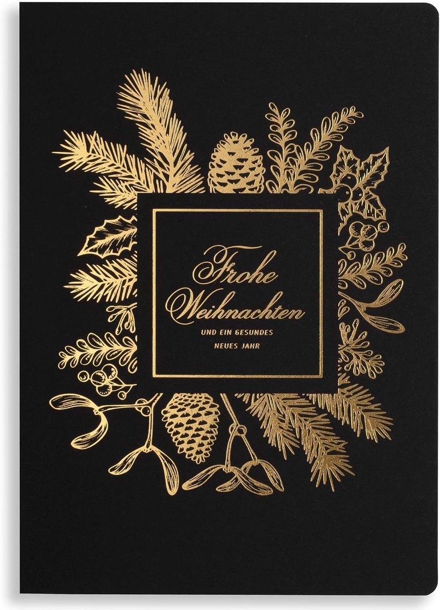 kerstkaarten nr. 37 – set van 10 gelijke kaarten, 120 x 170 mm, vergulde en geperste kerstmotieven – gemaakt van sieradenpapier en kleurrijk papier met inzetstukken