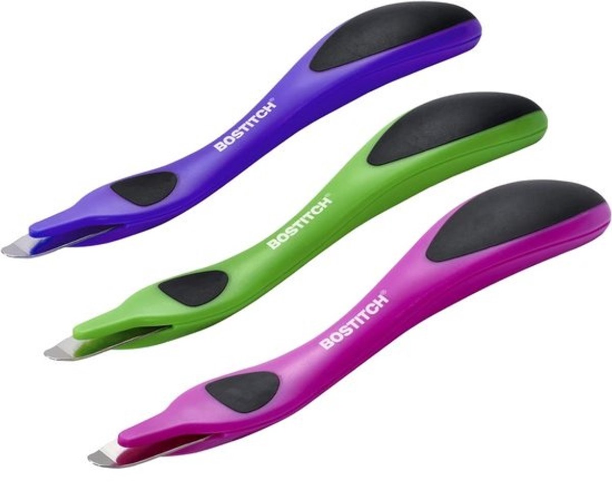 Magnetische Nietjes Verwijderaar Tool - 3 Pack Neon Kleuren - Voor Kantoor, Thuis en School