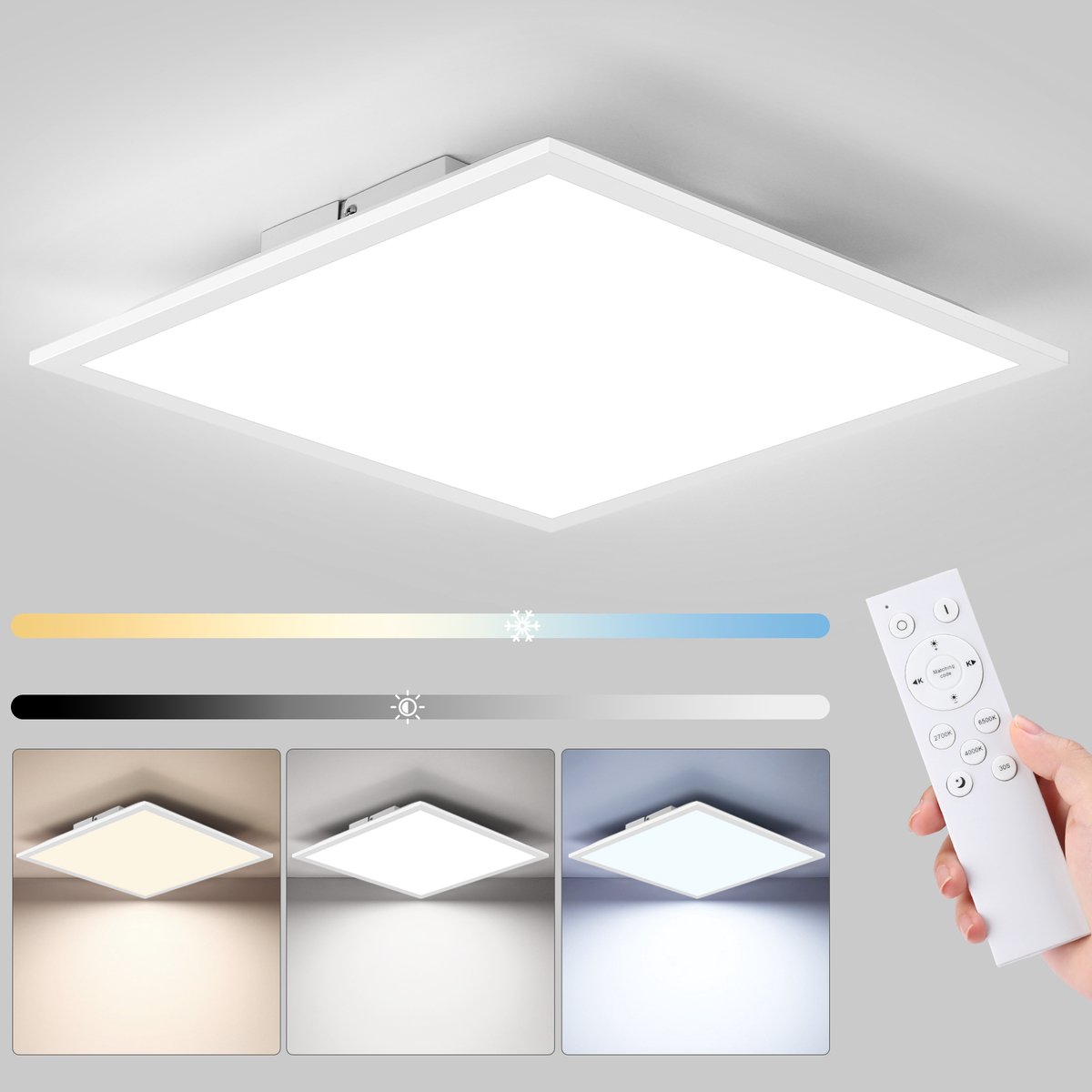LOVHAUS LED Plafondlamp 40x40 cm - 24W - Dimbaar - 2700-6500K - Met Afstandsbediening