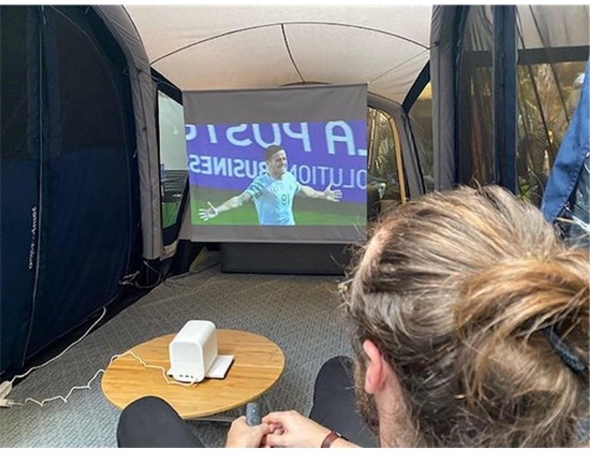 Projectiescherm Tent - Outdoor Scherm - Film Kijken - Polycoton Materiaal - 120 x 100 cm - Zwart