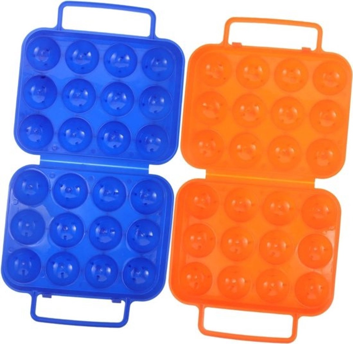 Draagbare Eiervak - Eierhouder met Handvat - Veilige Eieropslag - Schokbestendig Ontwerp - Voor 12 Eieren - Blauw