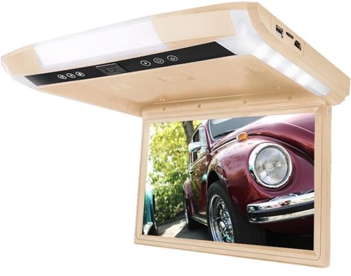Auto Monitor - Dakdisplay Multimedia - Reizen Entertainment - 16 Kleuren Verlichting - 12.1 Inch - Beige