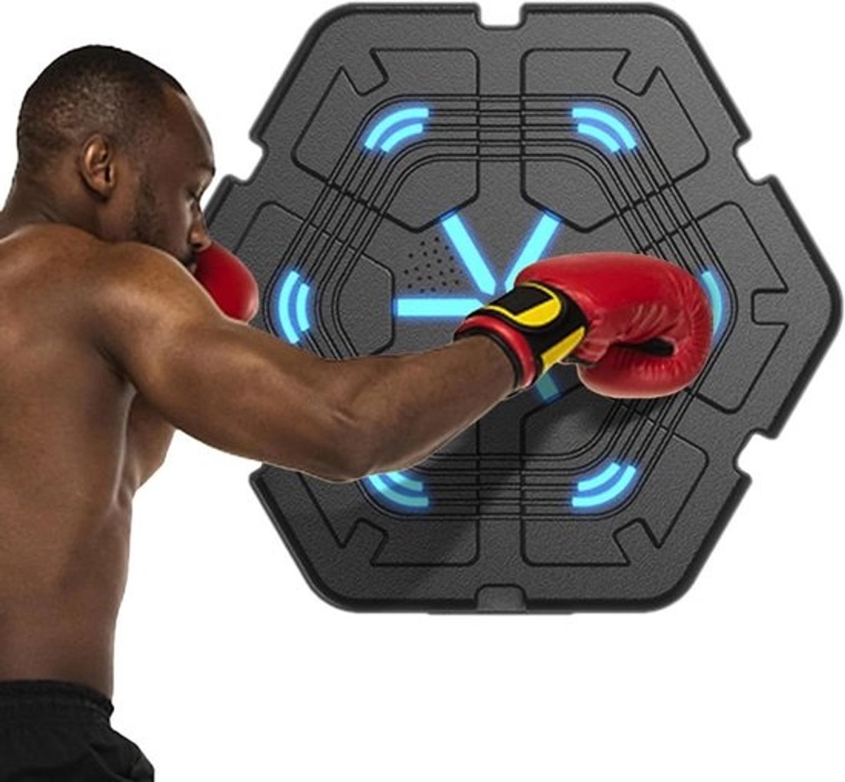 Muziek Boksmachine - Wandmontage Pads - Thuis Fitness - Draadloze Muziek Sync - 40x40 cm - Zwart