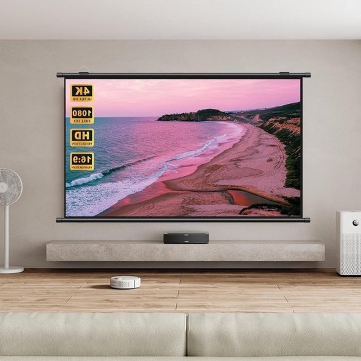 Projectiescherm - Projector scherm - Thuisbioscoop creëren - 178 graden kijkhoek - 50 inch 4:3 - Wit