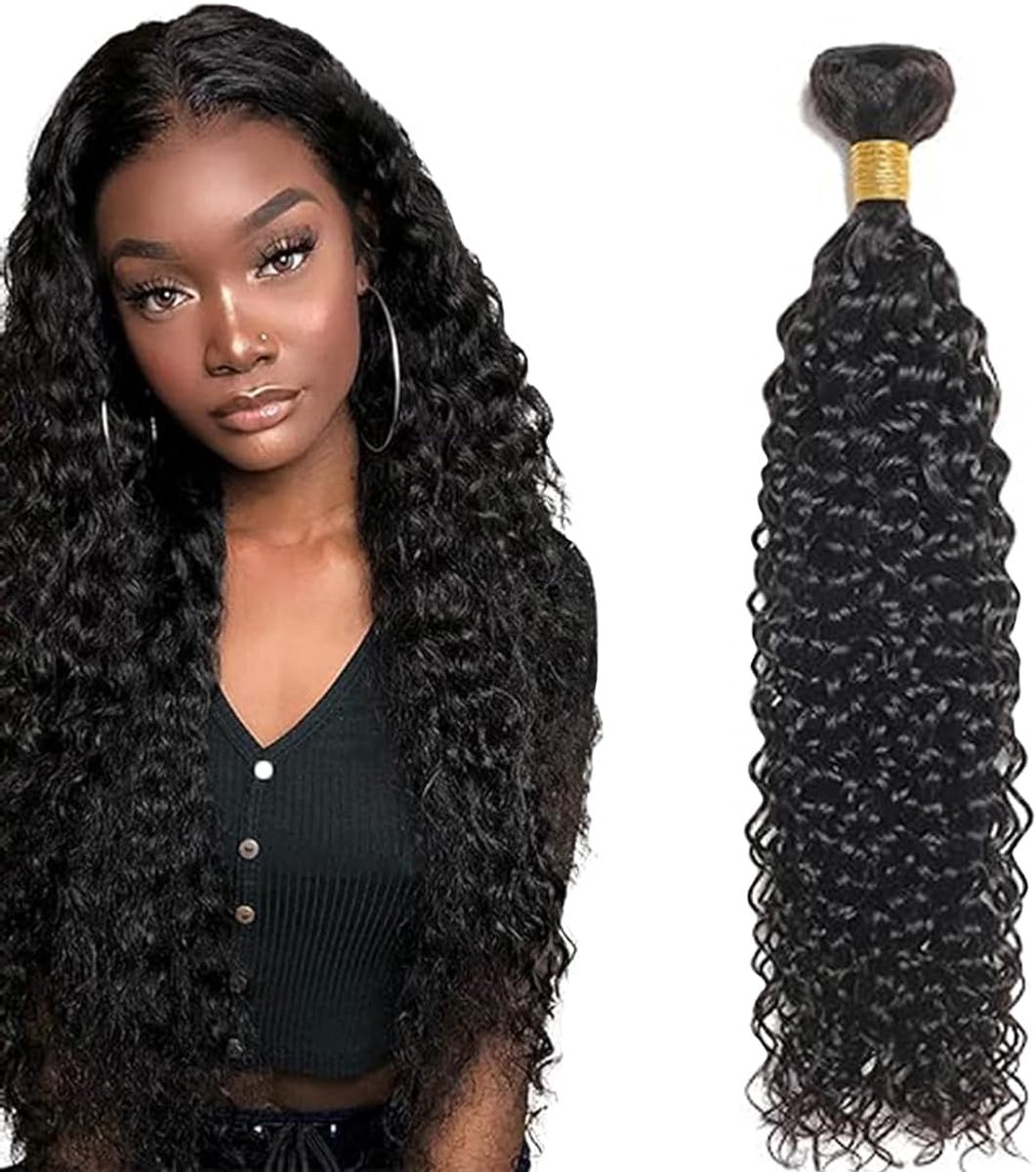 Wave Human Hair Bundles Natural Black Menschliches Haar Uitbreidingen Echthaar Human Hair Extensions Minimal Shedding Double Weft Remy Hair 1 Bundle Total 100g 22 Inch