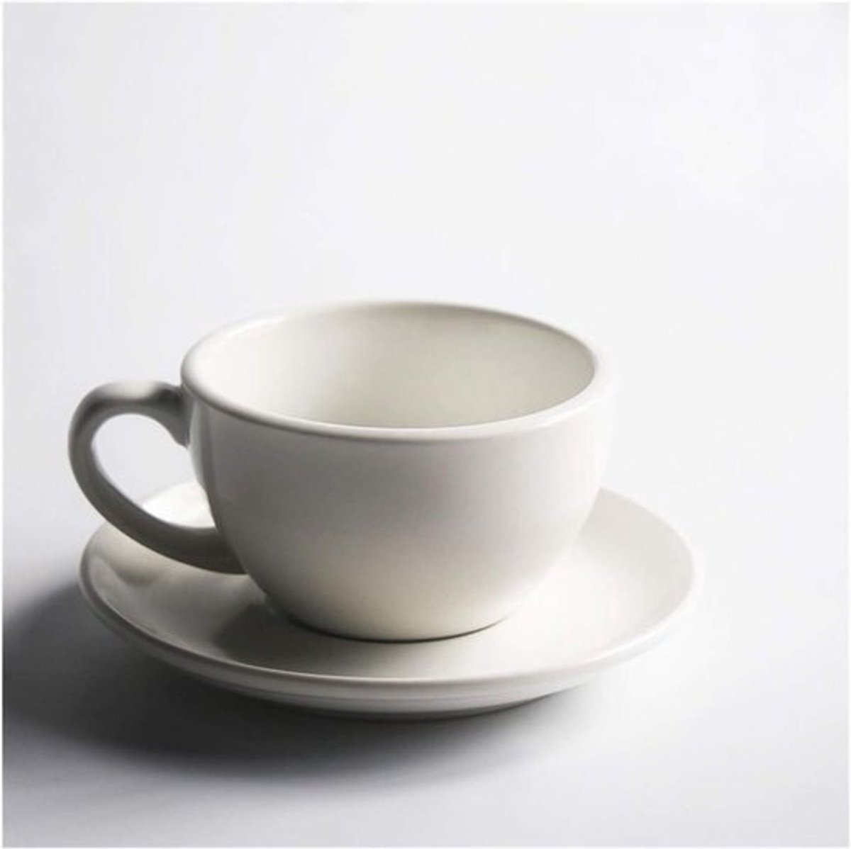 Koffiekopjes Met Schotels - Cappuccino Kopjes - Warme Dranken - Duurzaam Porselein - 280Ml - Wit