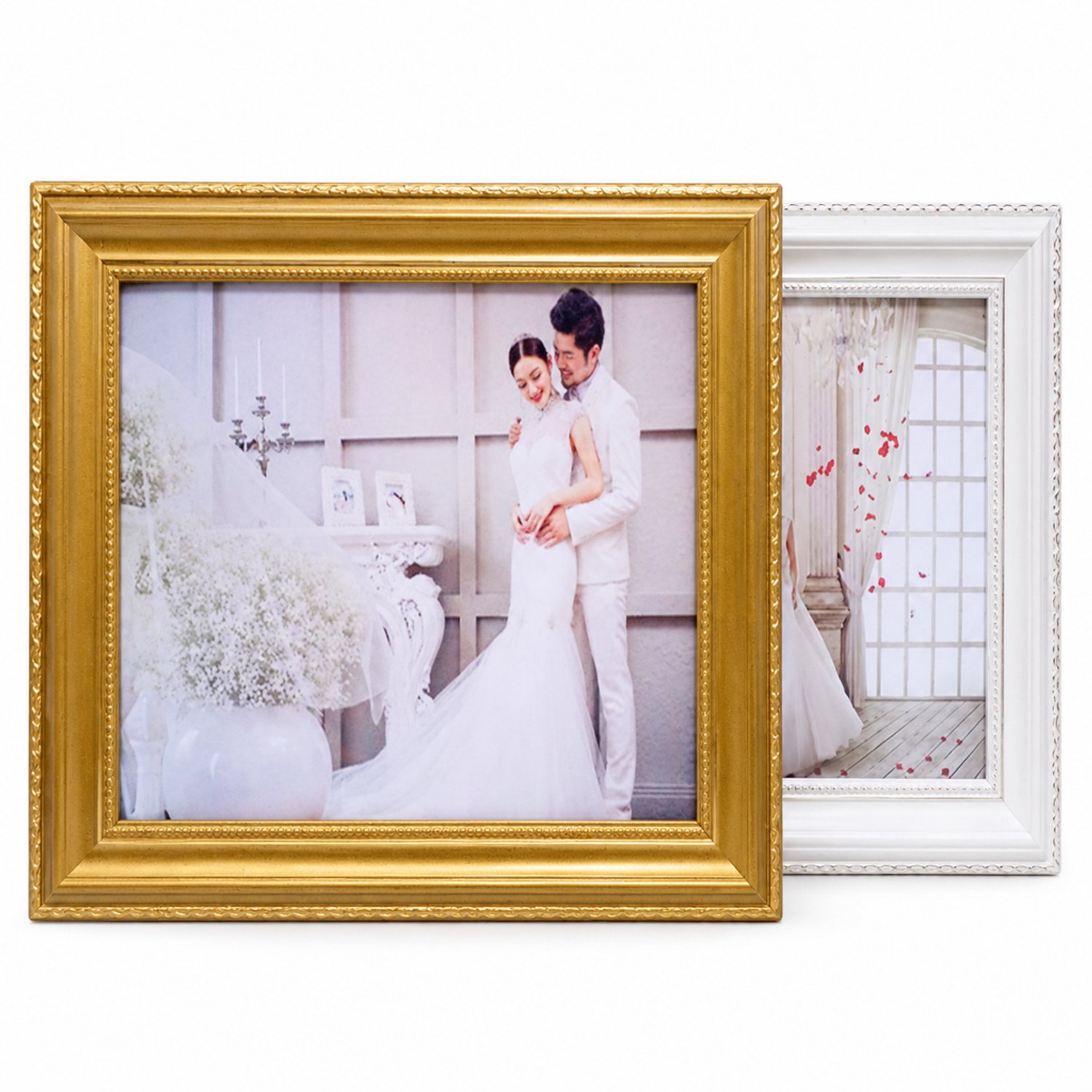 SWGOTA Goudkleurige staande fotolijst A3, 29.7 × 42 cm, rechthoekig met sierprofiel, zonder foto