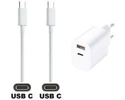 OneOne 35W super snellader met 2 poorten. Oplader met sterke 3,0m USB C naar C kabel. PD lader adapter past op Xiaomi 13, 13 Lite, 13 Pro, 13T, 13T Pro, 14, 14 Civi, 14 Ultra, 14T, 14T Pro, 15, 15 Pro, 15 Ultra, Civi 2, Civi 3