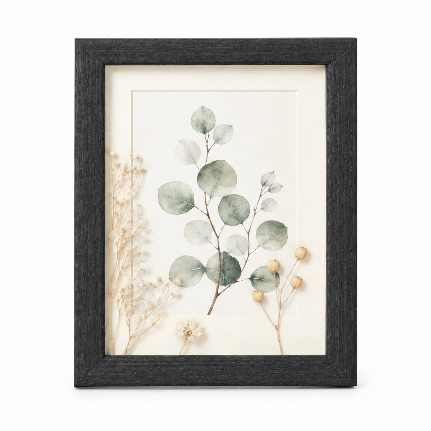 SWGOTA MDF-fotolijst met zwarte houtnerf, 8 x 10 inch (20,3 x 25,4 cm), 2 cm binnenruimte, met glas en afbeelding
