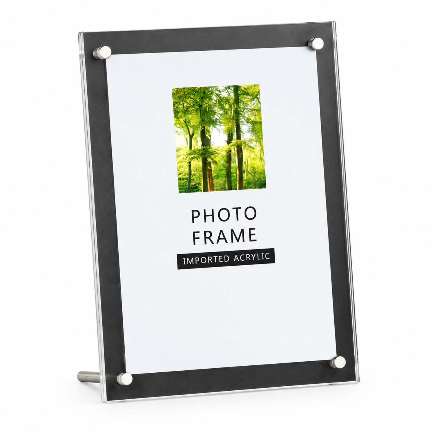 SWGOTA Acryl fotolijst van 5 inch met afgeronde hoeken en standaardschroeven Transparant