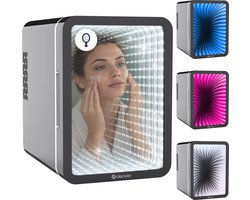 Denver Mini Koelkast - Koelen en Verwarmen - Skincare fridge - Spiegel met LED effect front - MFR604B