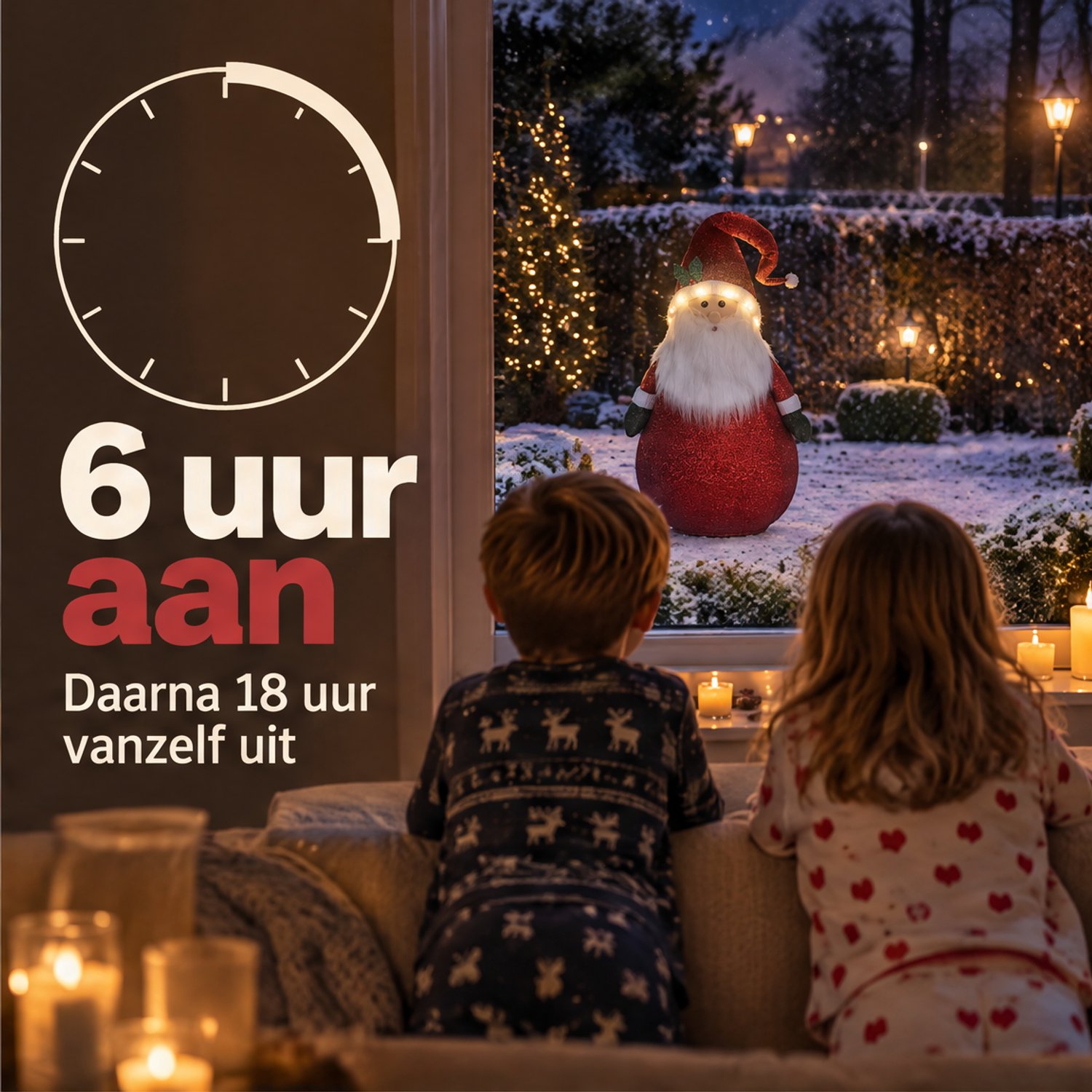 Levano Kerstversiering - Kerstdecoratie voor Binnen - Kerstman met Kerstlampjes - Kerstfiguren Buiten - Kerst Buitenverlichting - Kerstbeelden - Kerstfiguur LED - Kerstdecoratie Tuin - Kerstman op Batterij - LED Kerstverlichting met Timer – foto 4