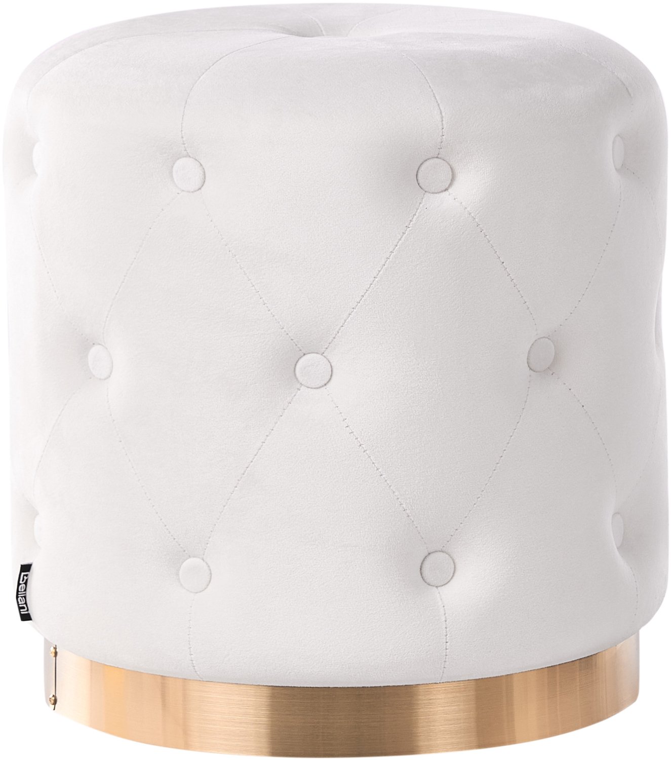 Beliani CARROLLTON - Poef - Gebroken-Wit - 40 cm - Fluweel