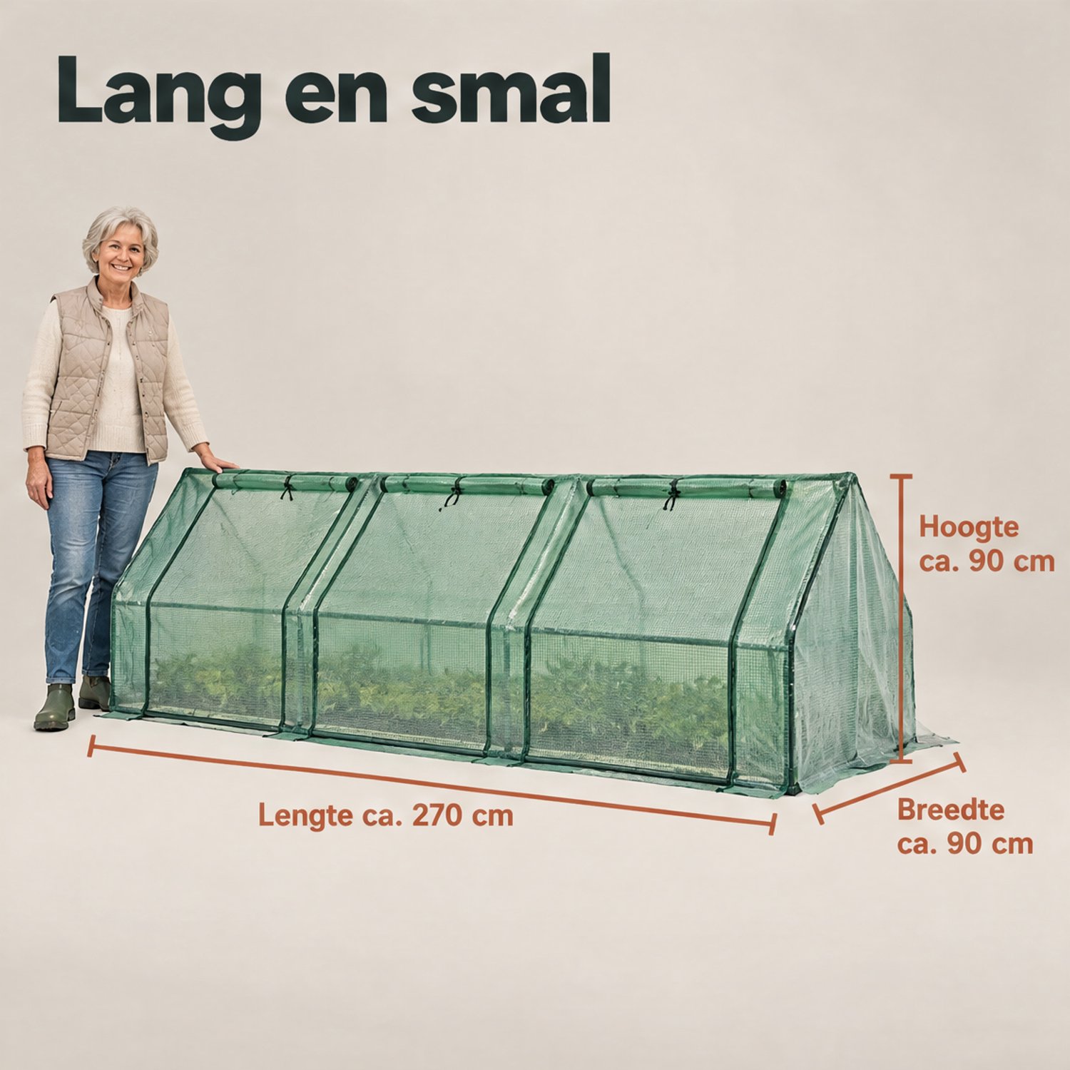 Levano Kweekkas 270 cm met 3 Deuren - Tuinkas - Serre - Broeikas - Plantenkas - Mini Serre - Mini Kas - Tuinserre - Kweekkastje in Tuin - Foliekas - Moestuin Kas - Kweekkasten voor Buiten - Tuinserre Plastiek - Groenten Kweken - Kweekkas Tuin – foto 6