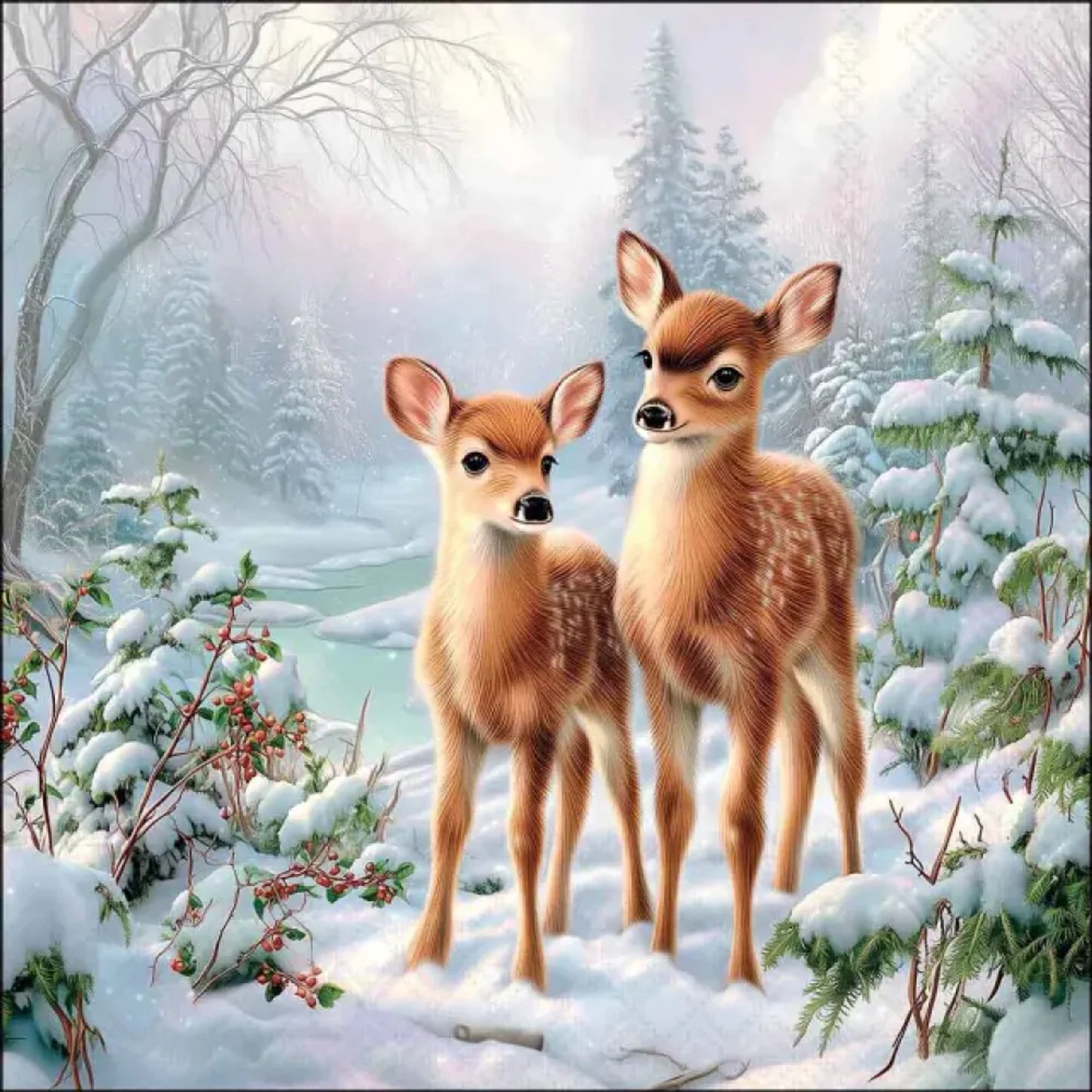 Servetten "Olivia and Oliver" 33x33 cm