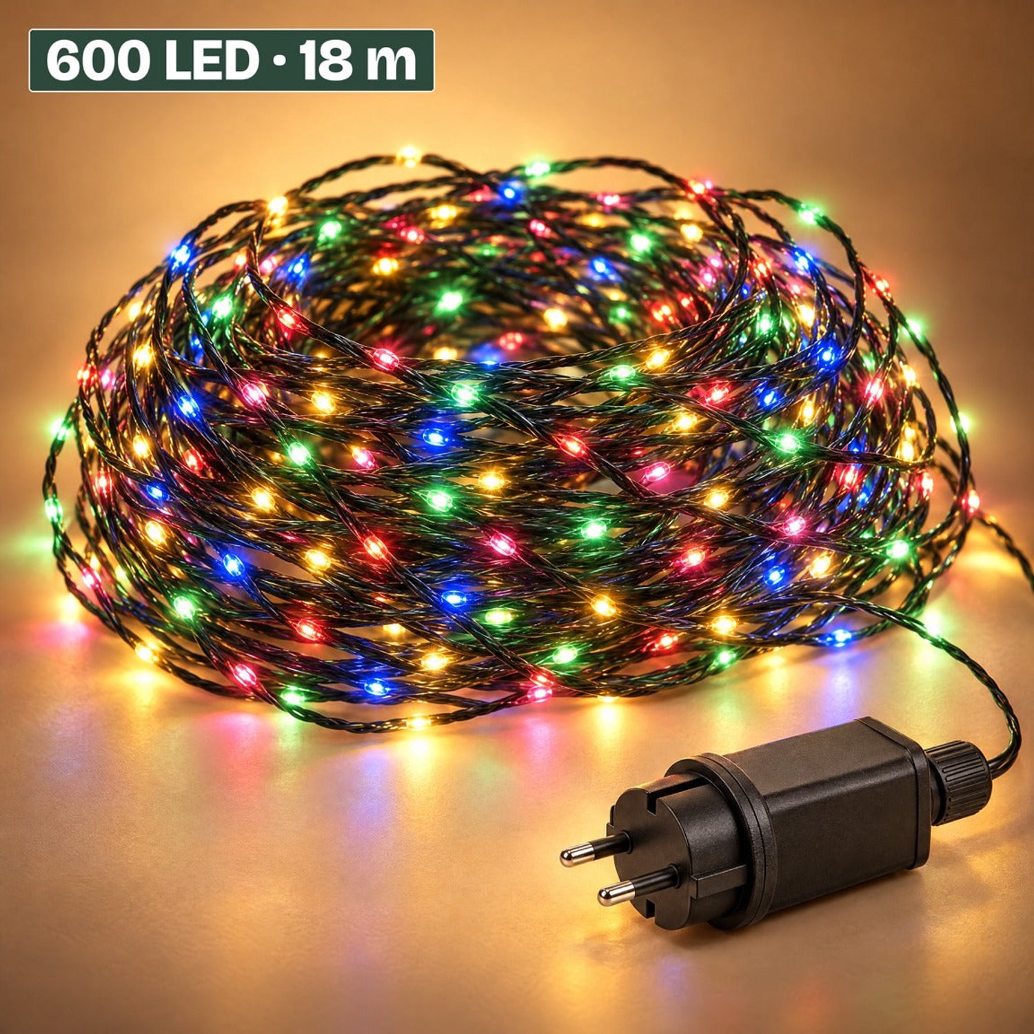 Levano Kerstverlichting Buiten - 600 LED 18 m - Multicolor - Kerstlampjes - Tuinverlichting - Lichtsnoer voor Binnen en Buiten - Buitenverlichting - LED Verlichting - Kerstboomverlichting - Lichtslinger - Sfeerverlichting - Snoerverlichting