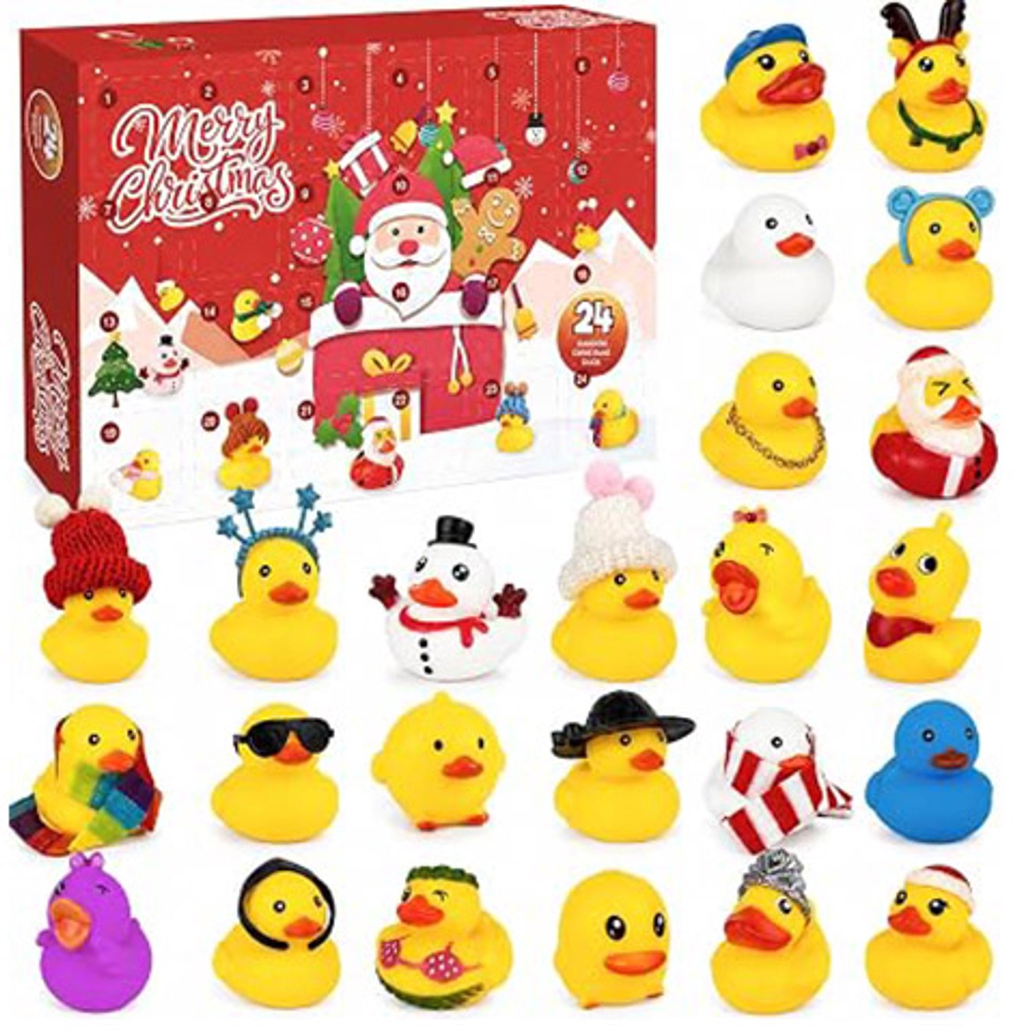 adventskalender 2026 - adventskalender - Kerst Eendjes adventskalender 2026 - verjaarda kerstversiering- aftelkalender voor kerst - kerstdecoratie